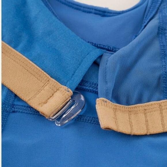 Lululemon Zippy Run Tank Top Porcelaine Blue Size 4 Zip Neckline Pockets - Picture 6 of 11